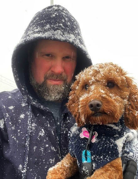 Luke with his dog